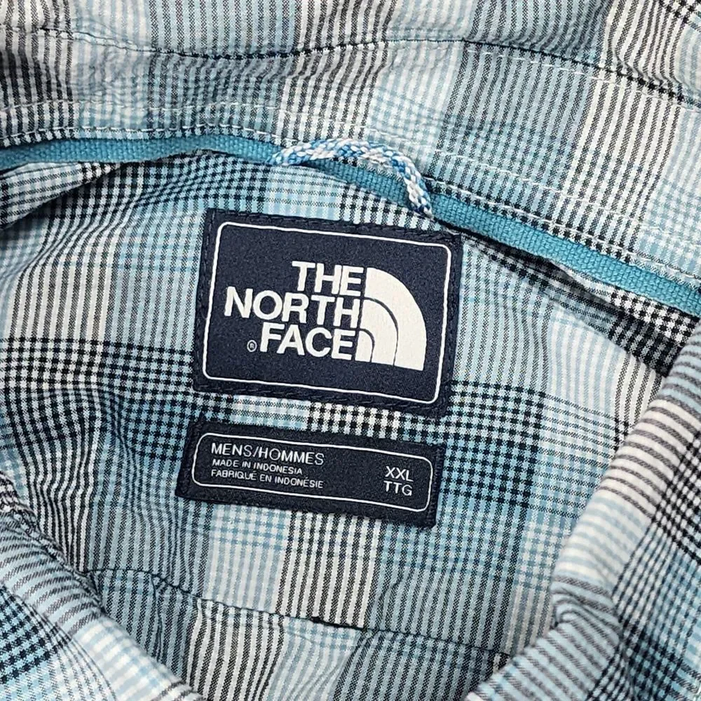 The North‎ Face Shirt Men's 2XL XXL Plaid Button Down Nylon Short Sleeve - Picture 8 of 9